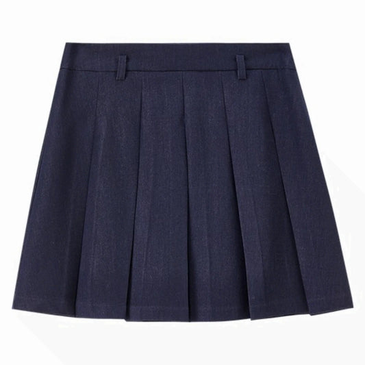 Pleated A-Line Mini Skirt