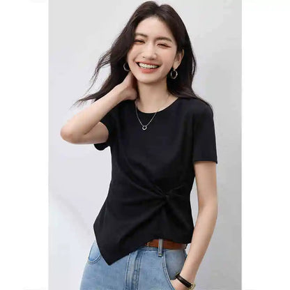 Twist-Front Asymmetric Tee