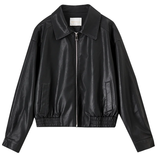 Collared Zip-Up Bomber Jacket