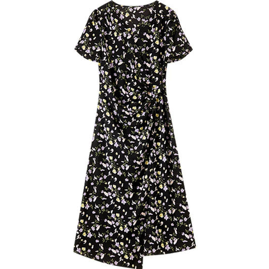 Floral Wrap-Effect Dress