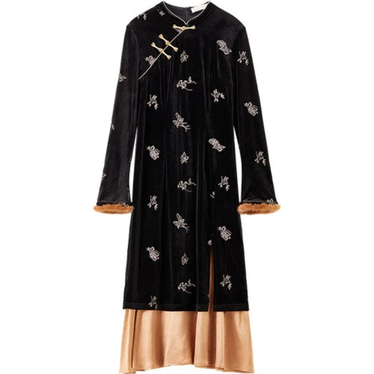 Layered-Look Knot-Detail Dress