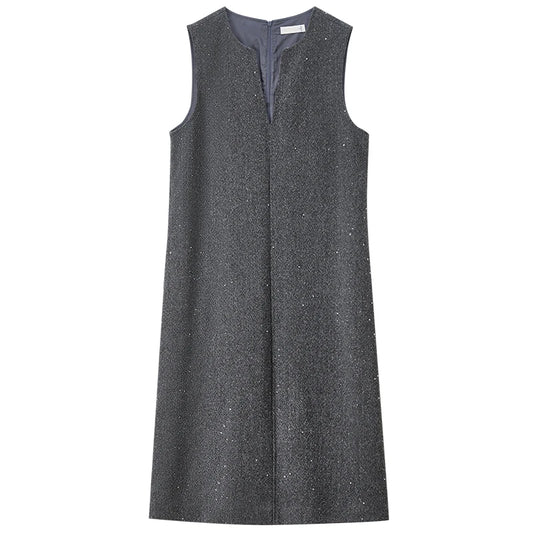 Split-Neck Sleeveless Dress