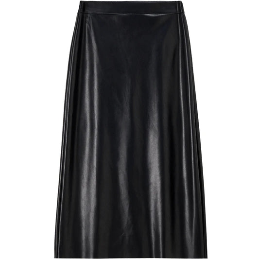 Glossy A-Line Midi Skirt