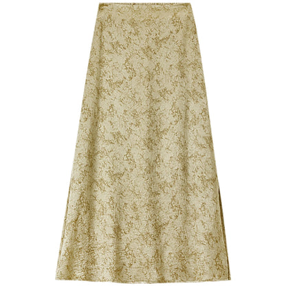 Patterned A-Line Midi Skirt