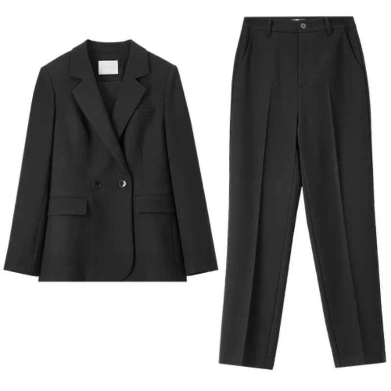 Double-Breasted Blazer and Pants Set