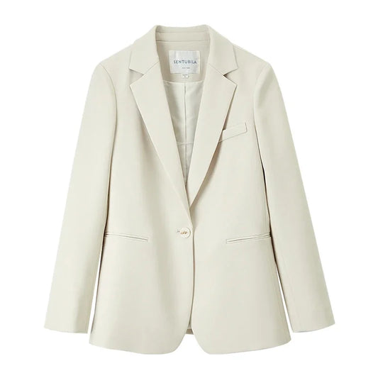 Single-Button Notched-Lapel Blazer