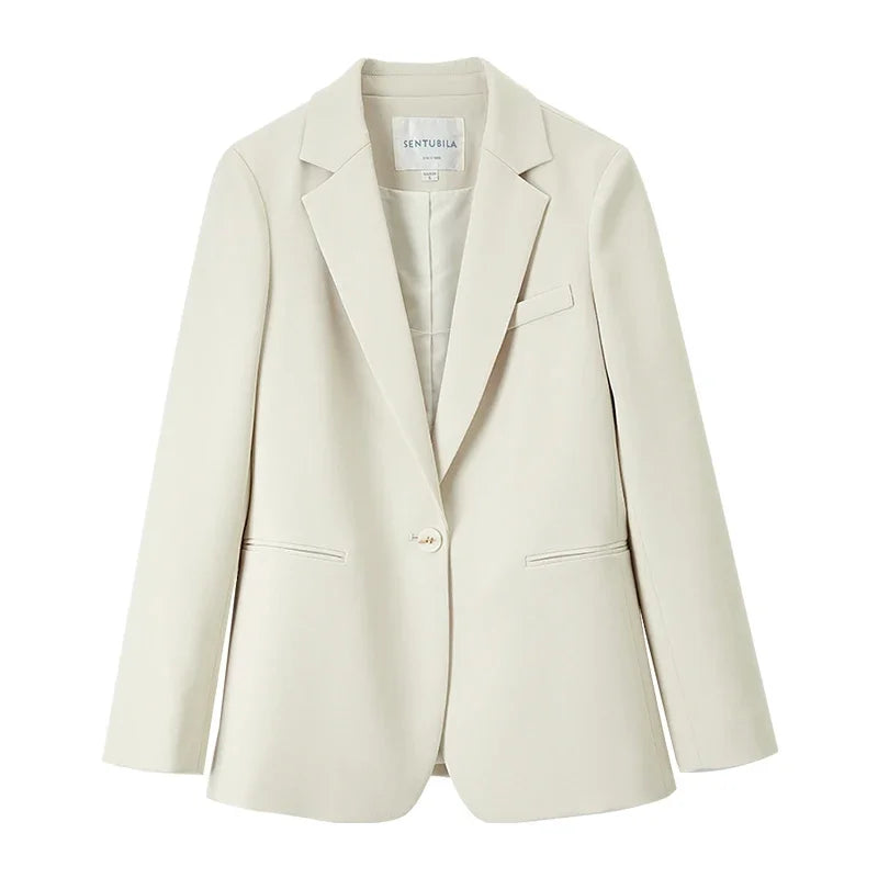 Single-Button Notched-Lapel Blazer