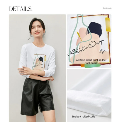 Abstract-Print Long-Sleeve Tee