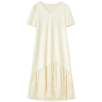 Lace-Hem Shift Dress