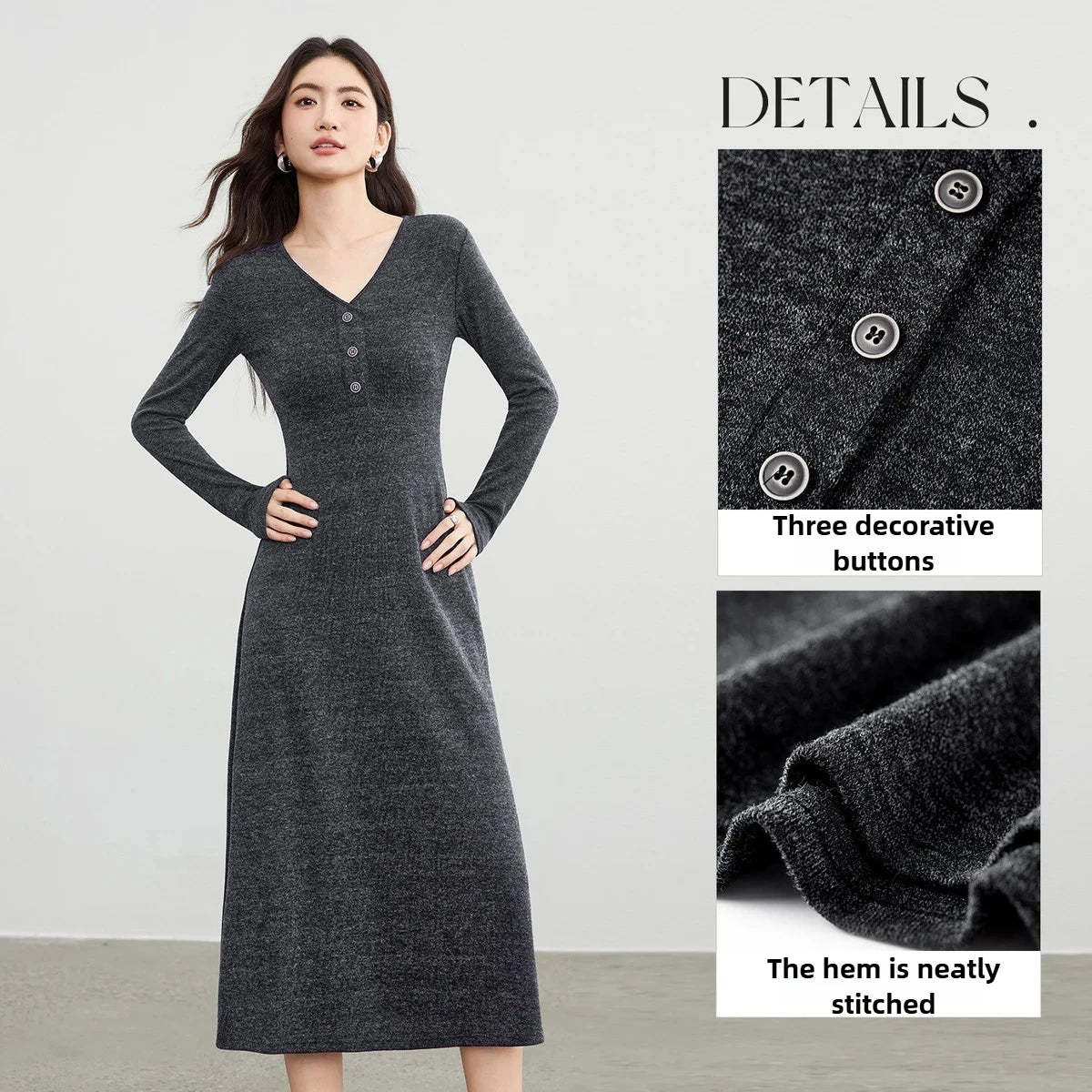 V-Neck A-Line Dress