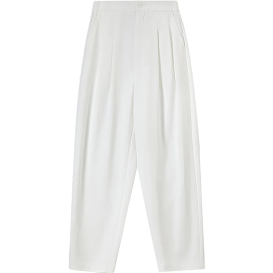 Pleated Tapered Ankle Pants