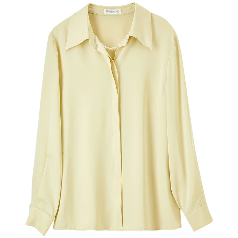 Collared Long-Sleeve Blouse