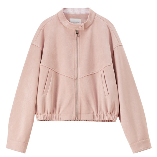 Stand-Collar Zip-Front Jacket