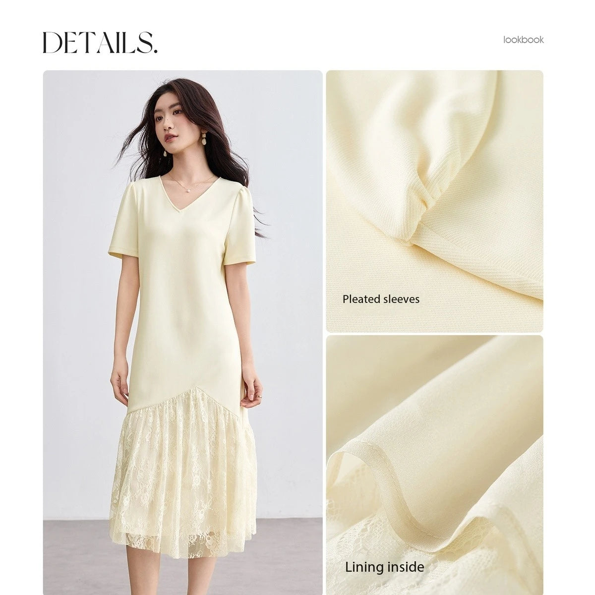 Lace-Hem Shift Dress