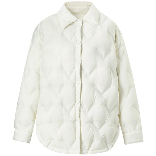 Collared Quilted Shirt Jacket