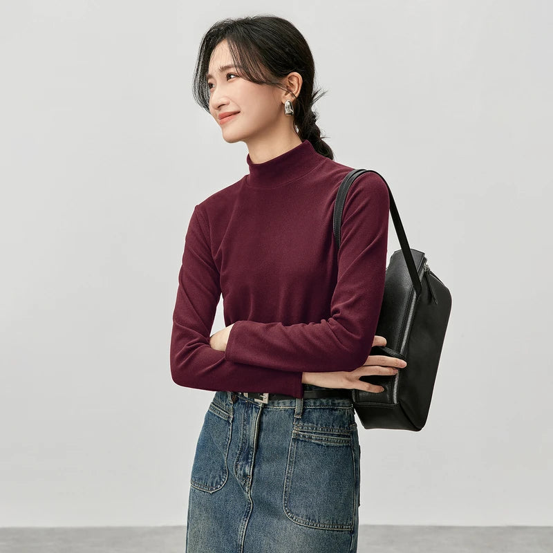 Mock-Neck Long-Sleeve Top