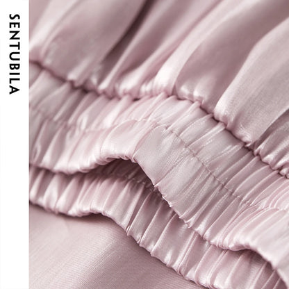 Gathered Bubble-Hem Skirt