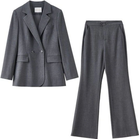 Blazer and Straight-Leg Pants Set