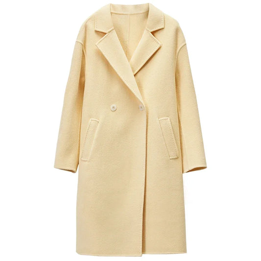 Double-Breasted Notched-Lapel Coat