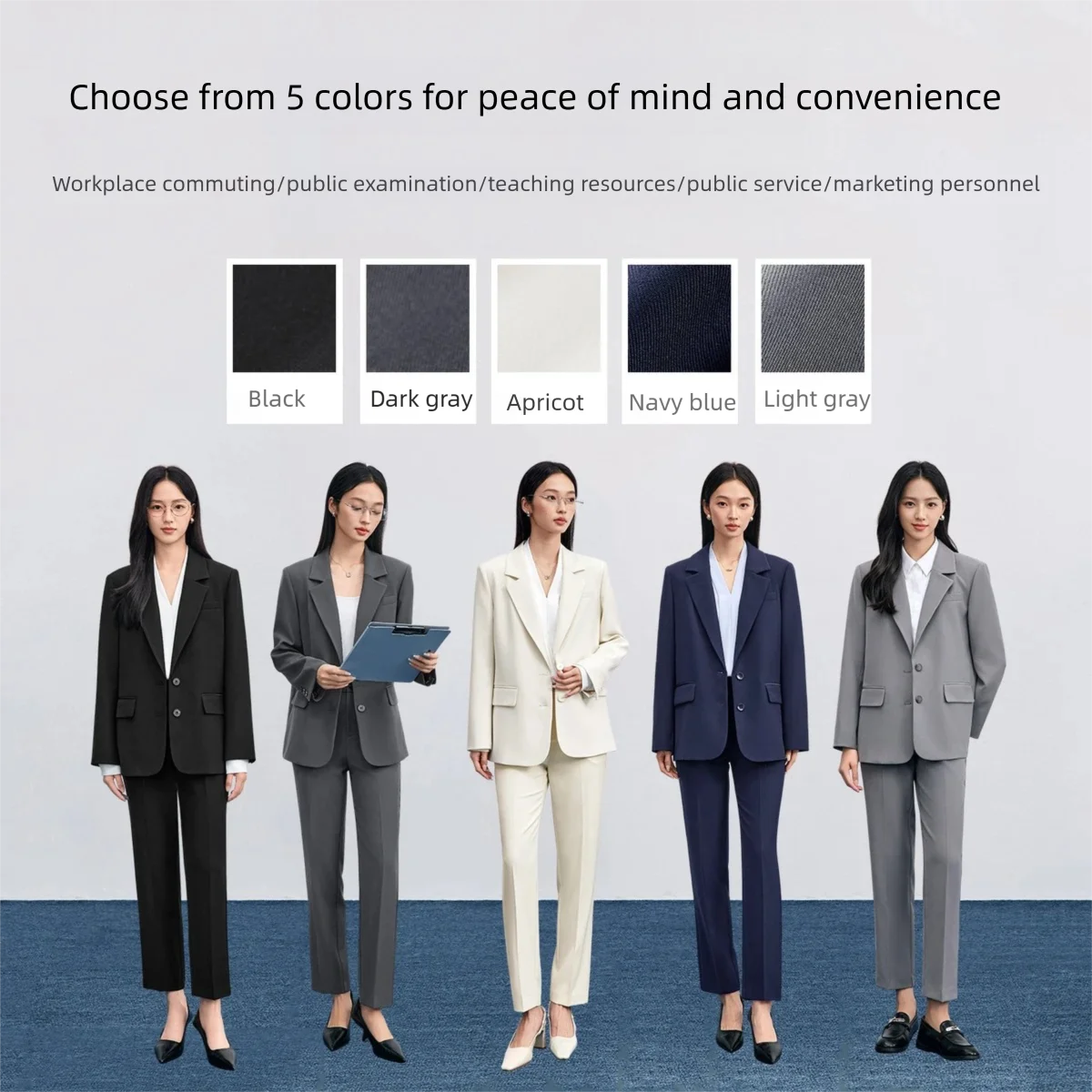 Notched-Lapel Blazer and Pants Set