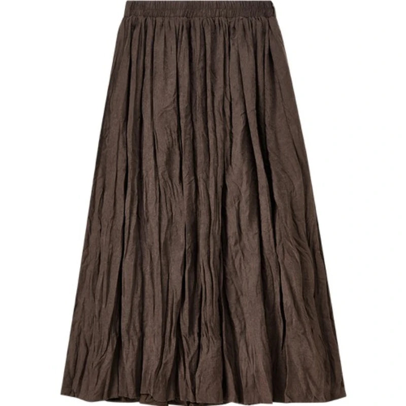 Crinkled A-Line Skirt
