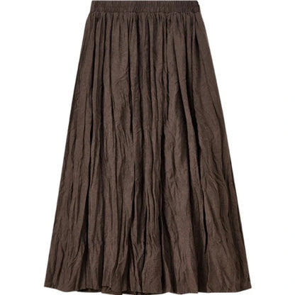 Crinkled A-Line Skirt