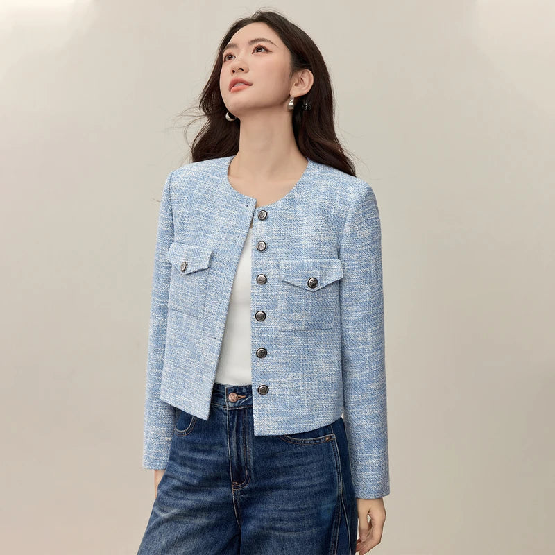 Textured Button-Front Jacket