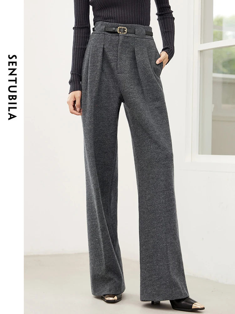 Pleated Wide-Leg Pants