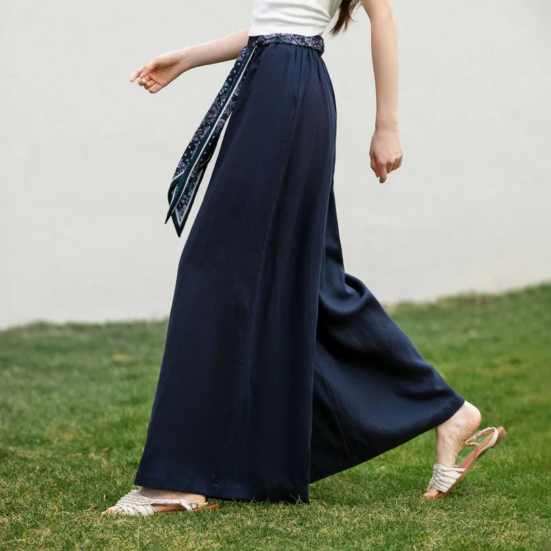 Elastic-Waist Wide-Leg Pants