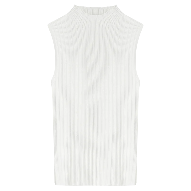 Ribbed Mock-Neck Tank Top