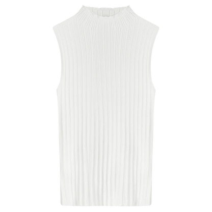 Ribbed Mock-Neck Tank Top