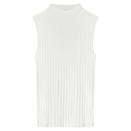 Ribbed Mock-Neck Tank Top