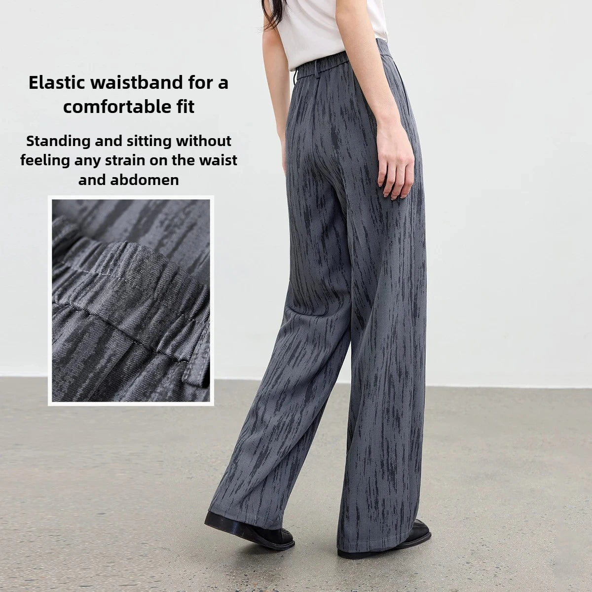 Textured Wide-Leg Pants