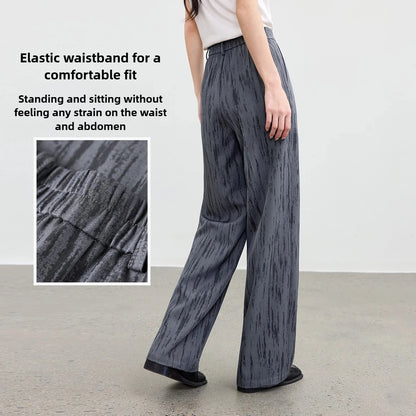 Textured Wide-Leg Pants