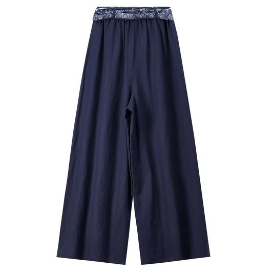 Elastic-Waist Wide-Leg Pants