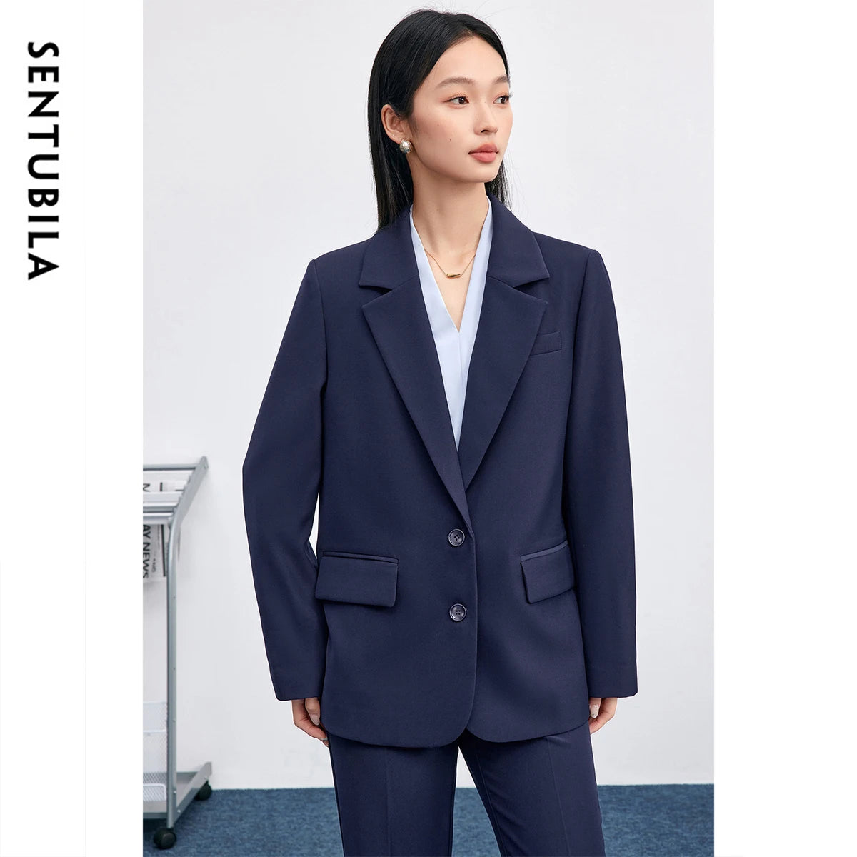 Two-Button Notched-Lapel Blazer