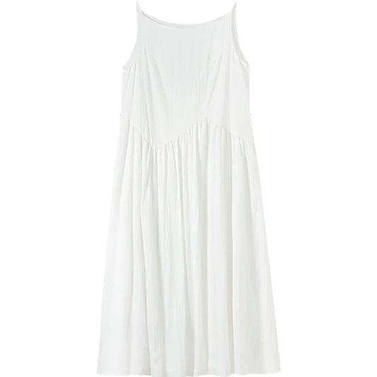 Sleeveless Gathered-Waist Dress
