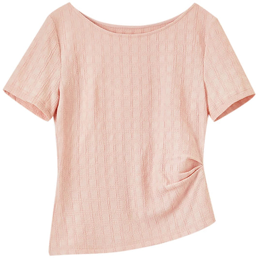 Side-Ruched Short-Sleeve Top