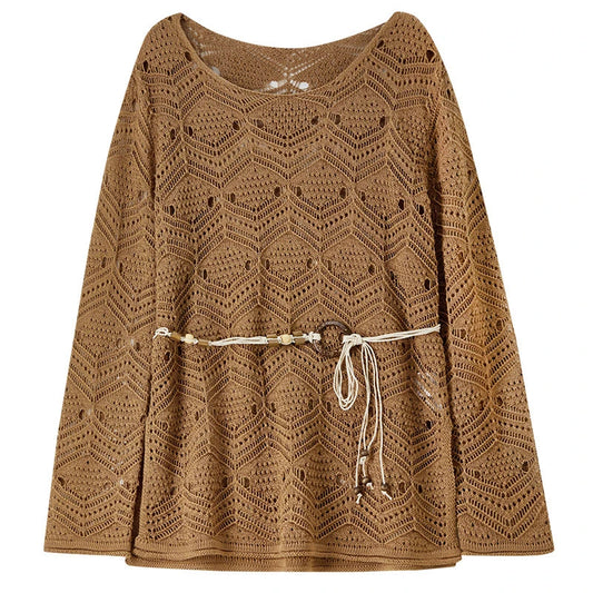 Chevron Open-Knit Sweater