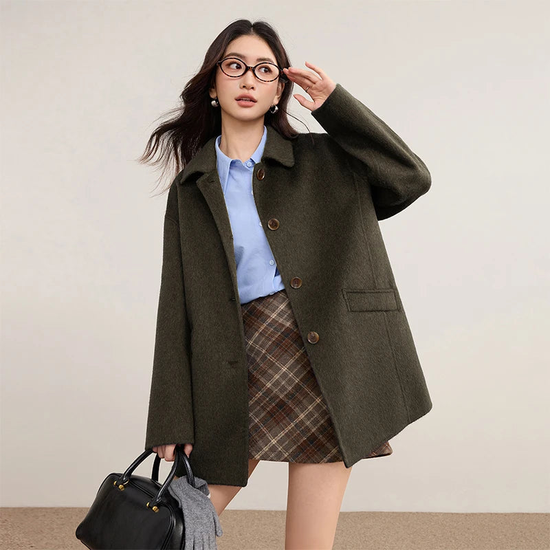 Collared Button-Front Coat