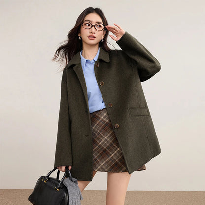 Collared Button-Front Coat