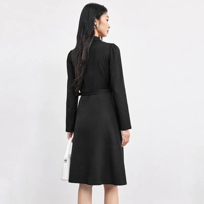 Belted Long-Sleeve Blazer Dress