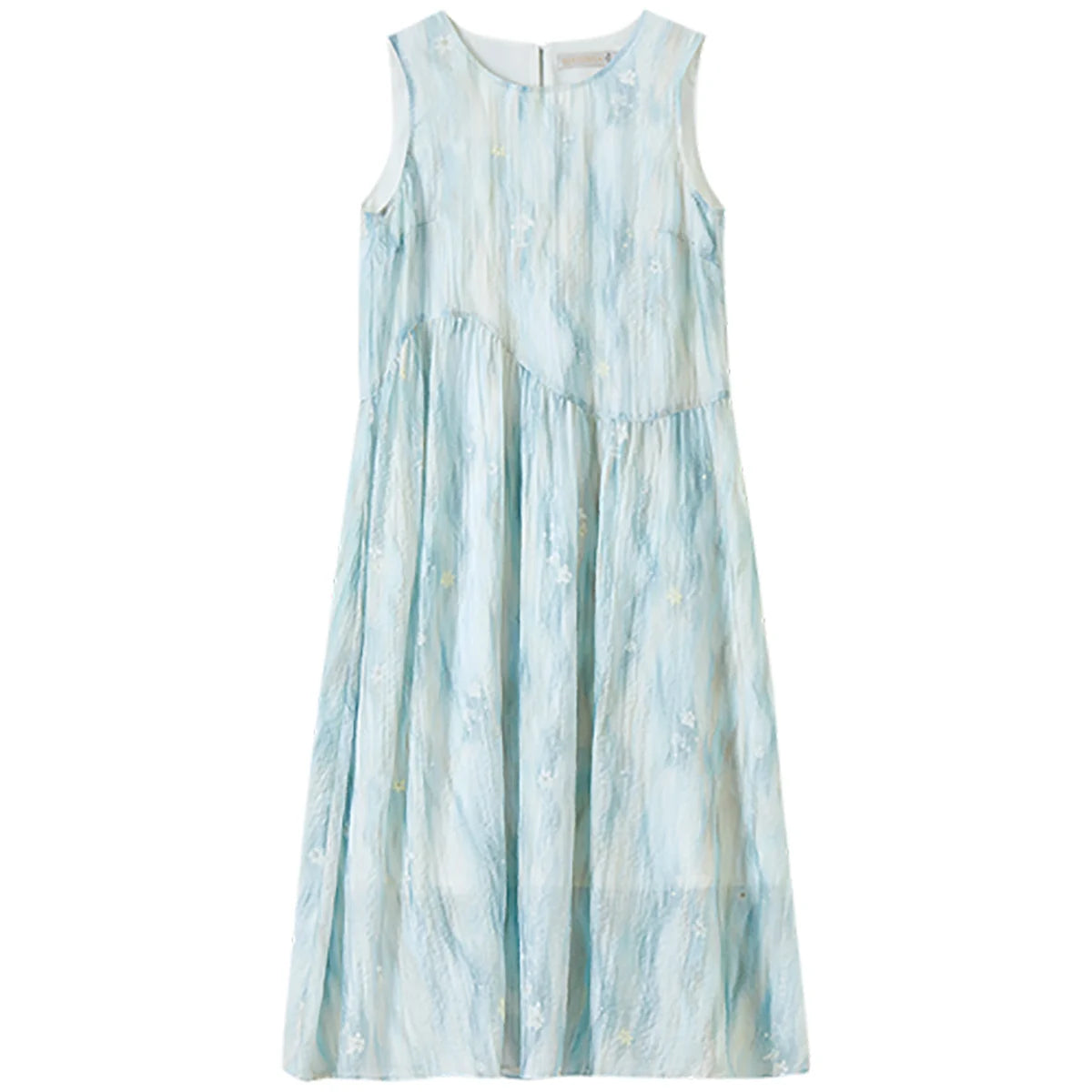 Abstract-Print Sleeveless Midi Dress