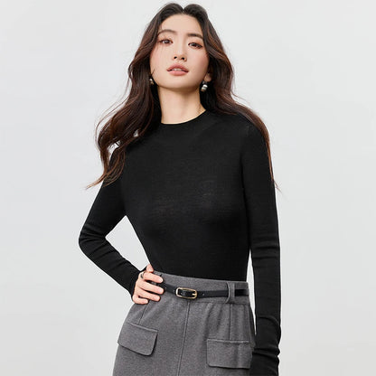 Mock-Neck Long-Sleeve Sweater