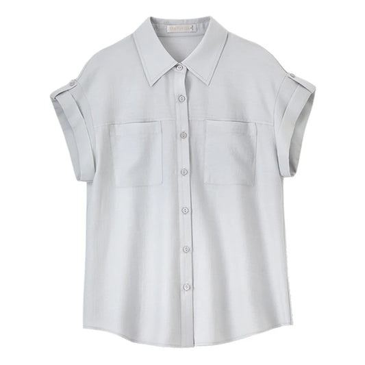 Cuffed-Sleeve Pocket Shirt