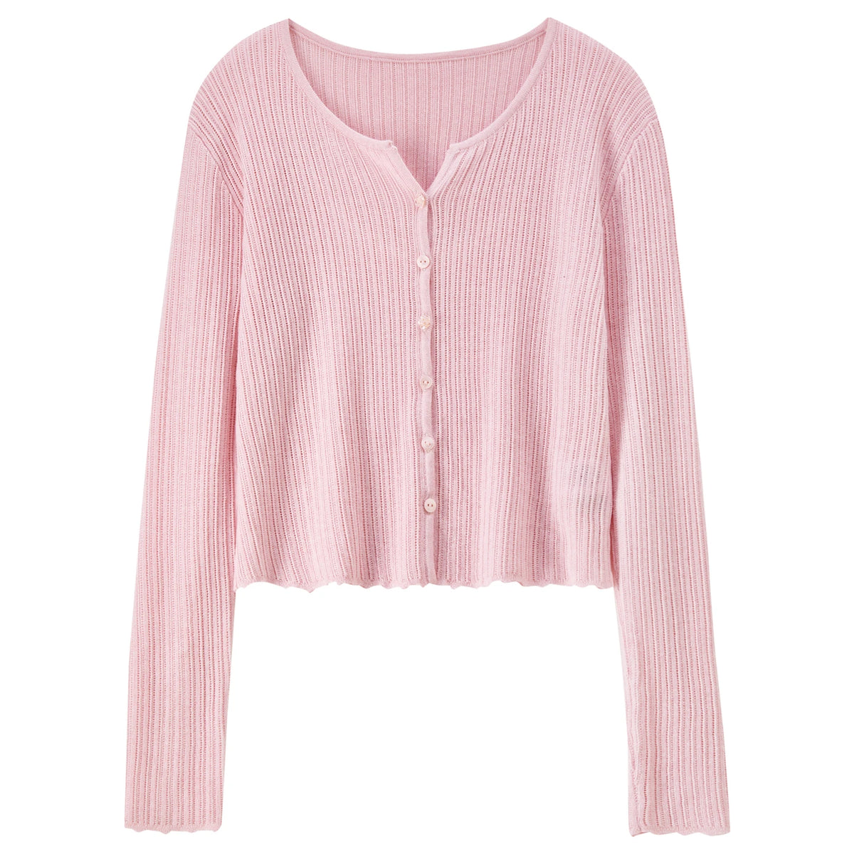 Ribbed V-Neck Cardigan