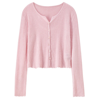 Ribbed V-Neck Cardigan
