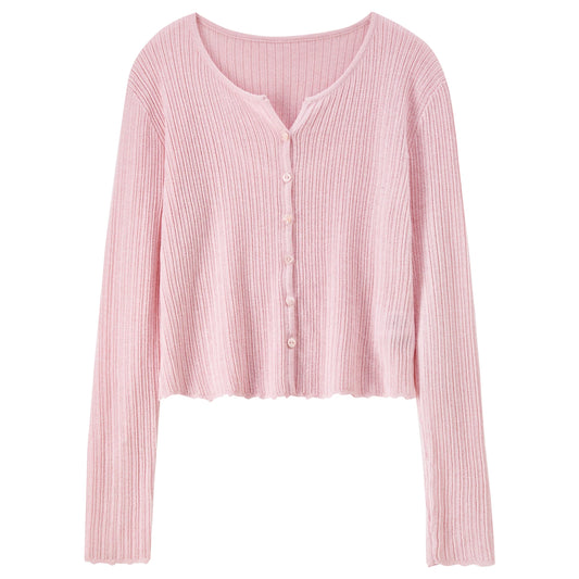 Ribbed V-Neck Cardigan