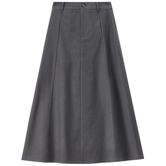 Paneled A-Line Midi Skirt