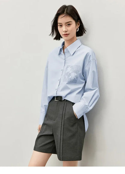 Back-Pleat Long-Sleeve Shirt
